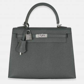 Pre Owned Hermes Vert Mangrove Epsom Sellier Kelly 25 SHW