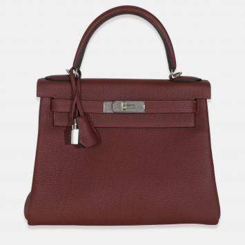 Pre Owned Hermes Rouge H Togo Retourne Kelly 28 SHW