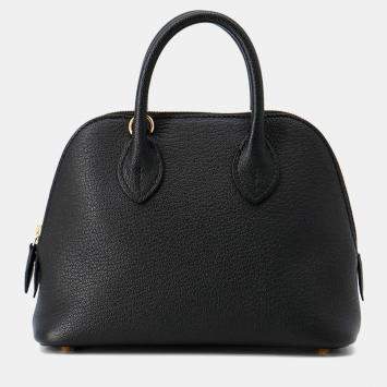 Pre Owned Hermes Bolide 1923 Black Chevre Myzore Goatskin Size Mini