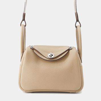 Pre Owned Hermes Lindy Verso Trench/Etoupe Taurillon Clemence Size Mini