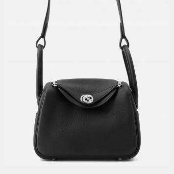 Pre Owned Hermes Lindy Black Taurillon Clemence Size Mini