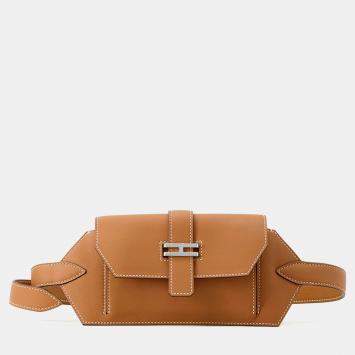 Pre Owned Hermes Elan Pocket 24 Gold Swift Leather Size 24