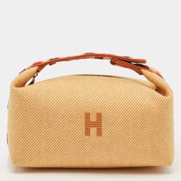 مملوكة مسبقًا هيرمس برايد-أ-براق كار صغير فوف قماش حقيبة