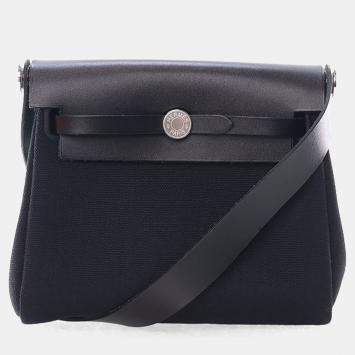مملوكة مسبقًا Hermes Noir Military Toile Mini Herbag Zip 20