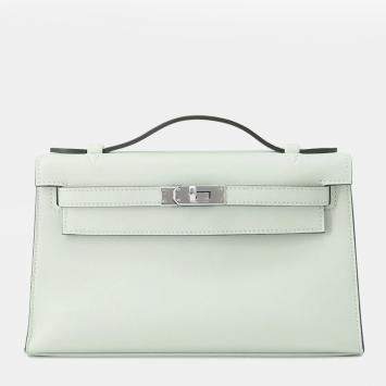 مملوكة مسبقًا حقيبة يد صغيرة هيرمس كيلي فيرت بيبرمينت جلد سويفت