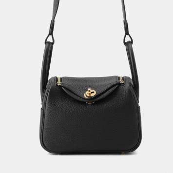 Pre Owned Hermes Lindy Black Taurillon Clemence Size Mini
