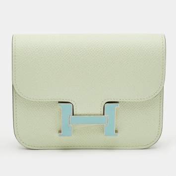 Pre Owned هيرمس كونستانس سليم محفظة جلد إبسوم فيرت فيز