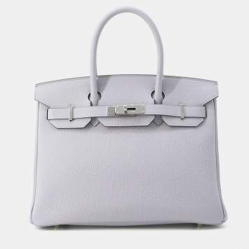Pre Owned Hermes Birkin Gris Pantin Togo Leather Size 30