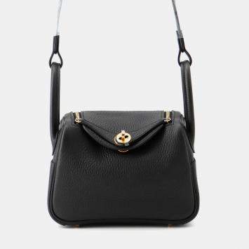 مملوكة مسبقًا Hermes Lindy Black Taurillon Clemence Size Mini