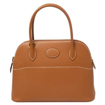 Pre Owned Hermes Gold Epsom Leather Bolide 27 Bag