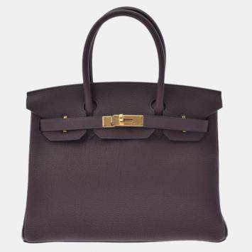 مملوكة مسبقًا Hermes Purple Togo Leather Gold Hardware Birkin 30 Bag