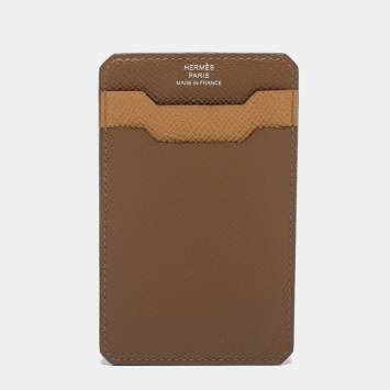 Pre Owned Hermes Alezan/Biscuit Epsom Leather City 3CC Card Holder