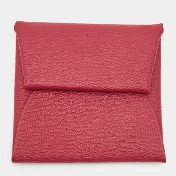 Pre Owned Hermes Framboise/Rouge H Chevre Leather Bastia Change Purse