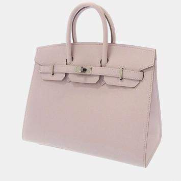 Pre Owned Hermes Pink Epsom Leather Palladium Hardware Birkin Sellier 25 Bag 