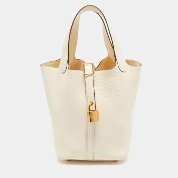 Pre Owned Hermès Nata Taurillon Clemence Leather Picotin Lock 18 Bag