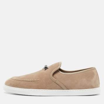 Pre Owned Hermès Beige Suede Jour Loafers Size 39.5