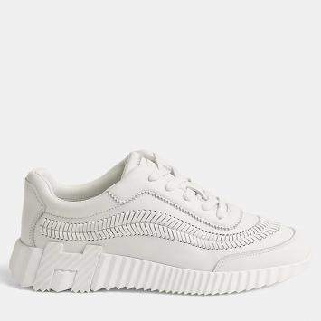 Pre Owned Hermes Bouncing Size 36 Blanc Calfskin Sneakers