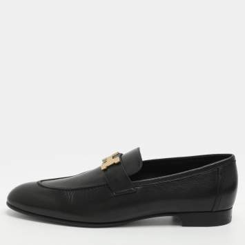 مملوكة مسبقًا Hermes Paris Size 41 Black Leather Loafers