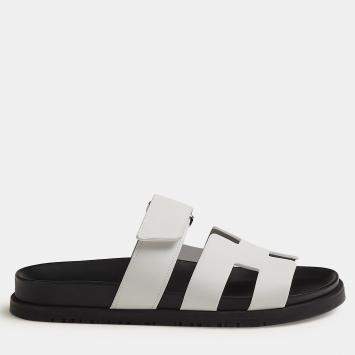 Pre Owned Hermes Black and white Rubber Chypre sandal 36