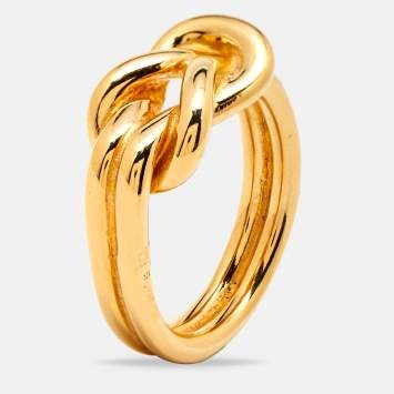 Pre Owned Hermes Gold Tone Scarf Ring