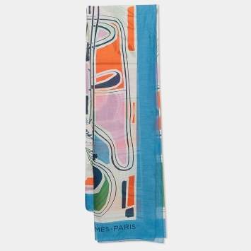 Pre Owned Hermès Multicolor Printed Cotton Palm Tree Pareo