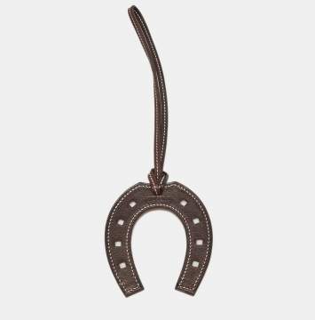 Pre Owned Hermès Rouge Sellier/Marron Fonce Evercolor Leather Paddock Fer a Cheval Bag Charm