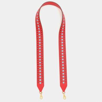 Pre Owned Hermes Red Epsom Leather Hexagon Tressage Bag Strap