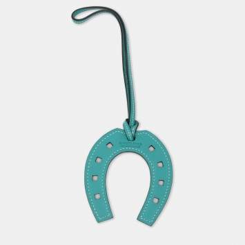 Pre Owned Hermès Blue Swift Leather Paddock Fer a Cheval Bag Charm