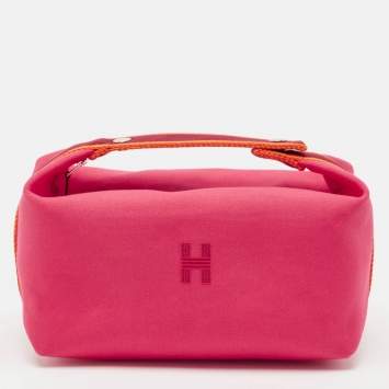 مملوكة مسبقًا Hermes Hibiscus Canvas Large Bride-a-Brac Pouch