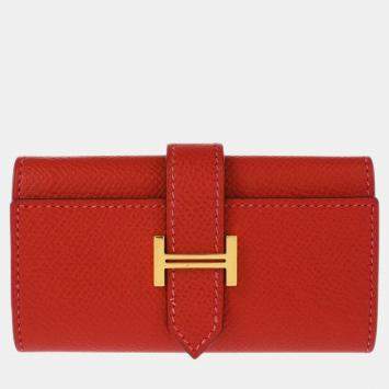 Pre Owned Hermes Rouge Casaque Epsom Key Case