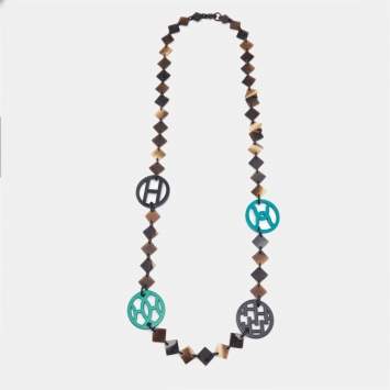 Pre Owned Hermès Diva Horn Multi Color Resin Necklace