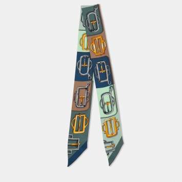 Pre Owned Hermes Multicolor Bouclerie d'Attelage Silk Twilly