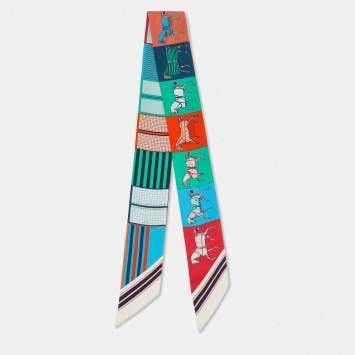 Pre Owned Hermès Multicolor Couvertures Nouvelles Silk Twilly
