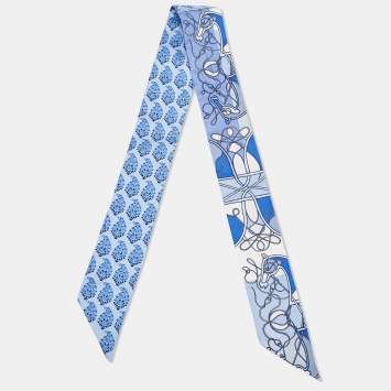 Pre Owned Hermes Purple Coup de Fouet au Bloc Silk Twilly 