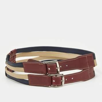 Pre Owned Hermès Tricolor Leather Double Etriviere Belt