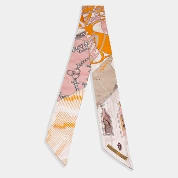 Pre Owned Hermès Multicolor Printed Silk Twilly
