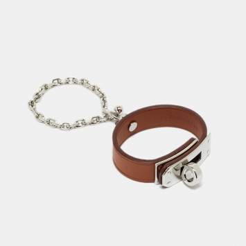Pre Owned Hermès Kelly Leather Palladium Plated Glove Clip