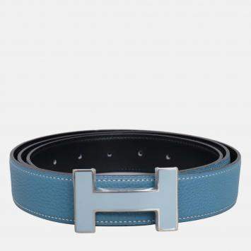 Pre Owned Hermes Reversible 32 mm  Belt With Enamel H Buckle 30 mm
