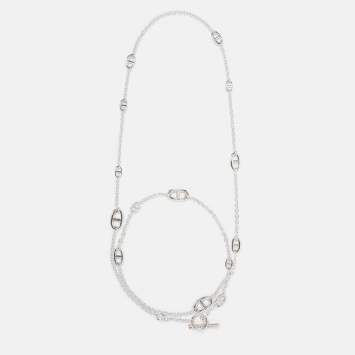 Pre Owned Hermès Sterling Silver Farandole Long Toggle Necklace