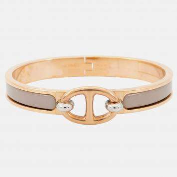 Pre Owned Hermes Mini Clic Chaine D'Ancre Bracelet Size PM Marong Rasse Lacquer