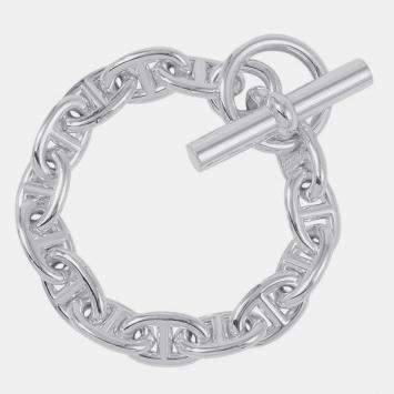 Pre Owned Hermes Chaine D'Ancre 14 Frames Silver 925 PM Bracelet 