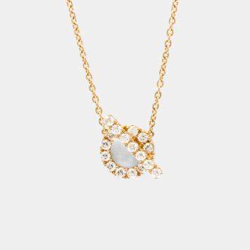 Pre Owned Hermes Finesse Necklace Diamond Pink Gold 18K Diamond Necklace Pink Gold