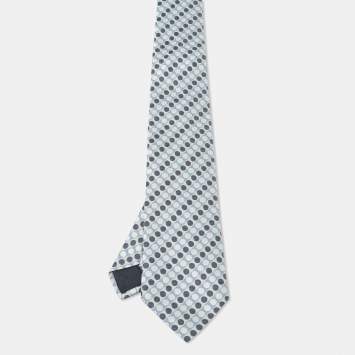 مملوكة مسبقًا Hermès Blue Jacquard Silk Traditional Tie 