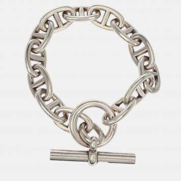 Pre Owned Hermes Chaine d'Ancre TGM Bracelet Ag925 Silver
