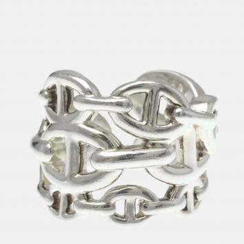 مملوكة مسبقًا Hermes Chaine D'Ancre Farandole Silver No Stone Band Ring Silver