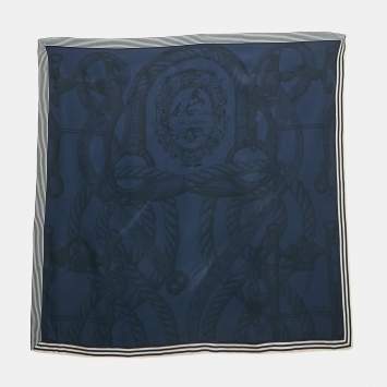 Pre Owned Hermès Blue Silk Della Cavalleria scarf