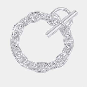 Pre Owned Hermes Chaine D'Ancre Bracelet 14 Frames Size Pm Sv925