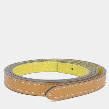 مملوكة مسبقًا Hermes Brown Leather Belt Strap