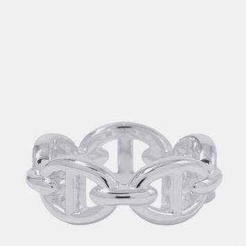 Pre Owned Hermes Chaine D'Ancre Anchene Ring Size Pm/49/#9 Sv925