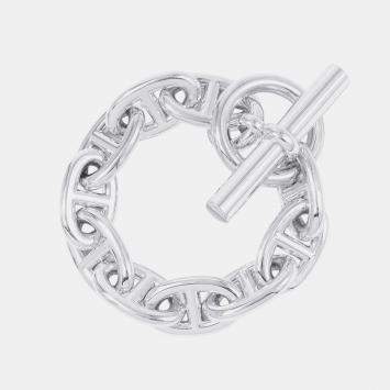 Pre Owned Hermes Chaine D'Ancre Bracelet 10 Frames Size Tgm Sv925